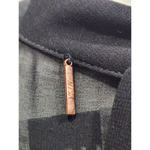 MISA Los Angeles Black Pippa High-Neck Cold-Shoulder Blouse, M - Picture 8 of 12